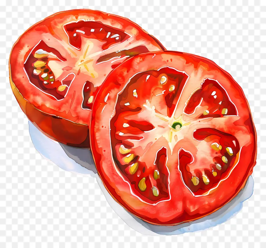 помидор нарезать，акварельные иллюстрации PNG