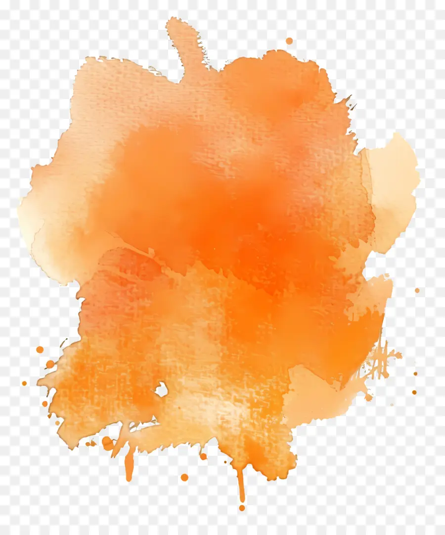 Оранжевое акварельное пятно，оранжевой краской PNG