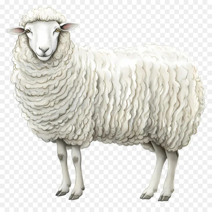 Белая овца，овцы PNG