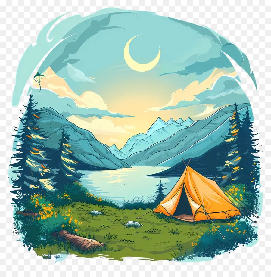 Летний фон для кемпинга，Camping PNG