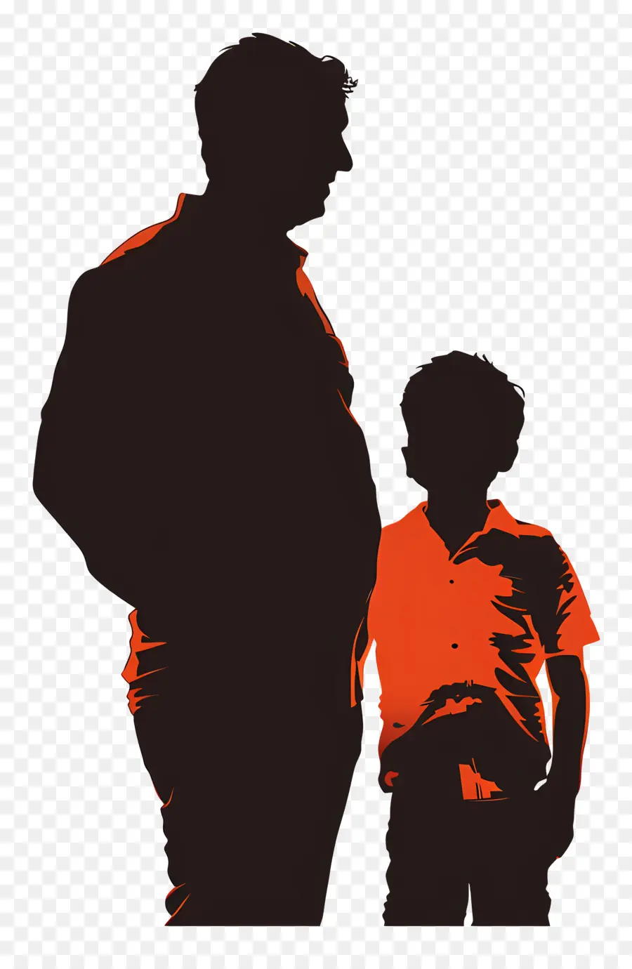 отец и сын силуэт，силуэт PNG