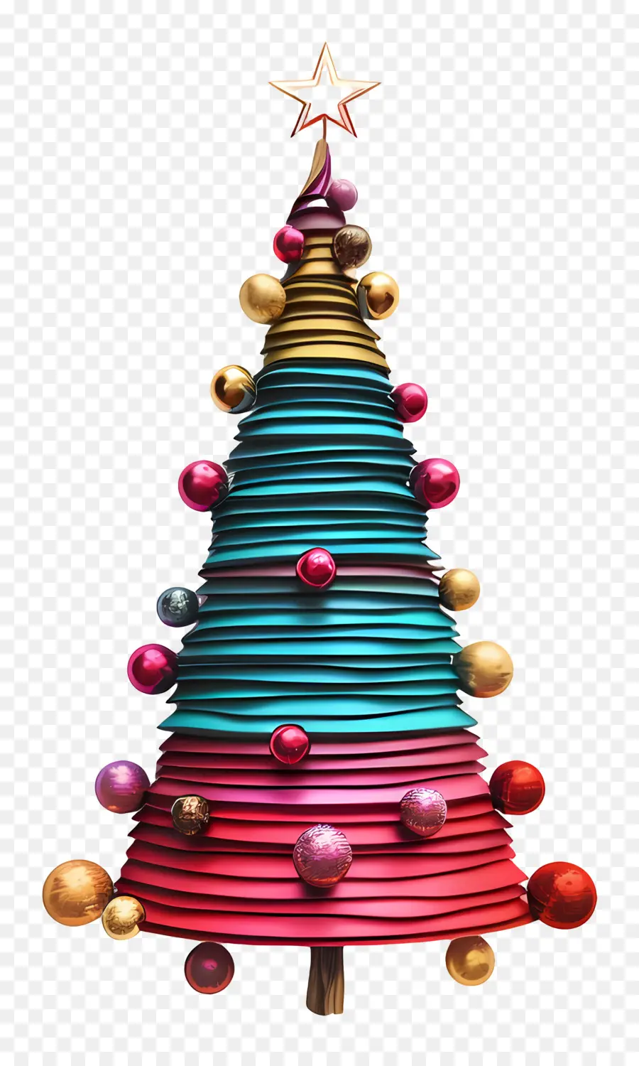 Рождественская елка，красочные украшения PNG