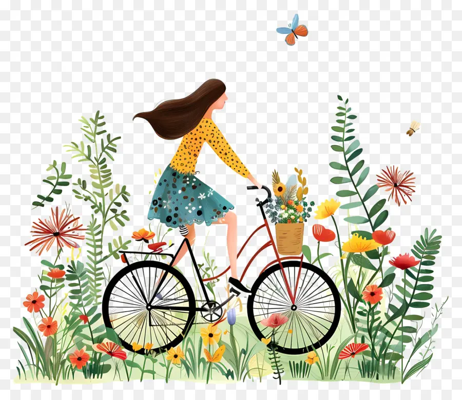 Всемирный день велосипеда，девушка PNG