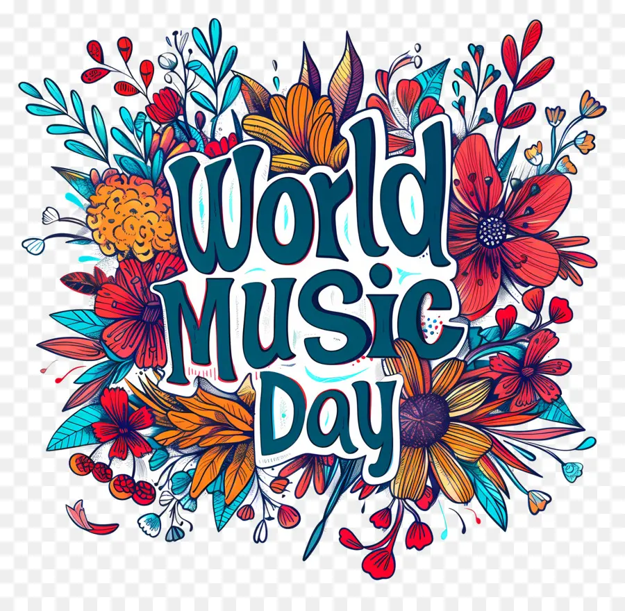 Всемирный день музыки，цветы PNG