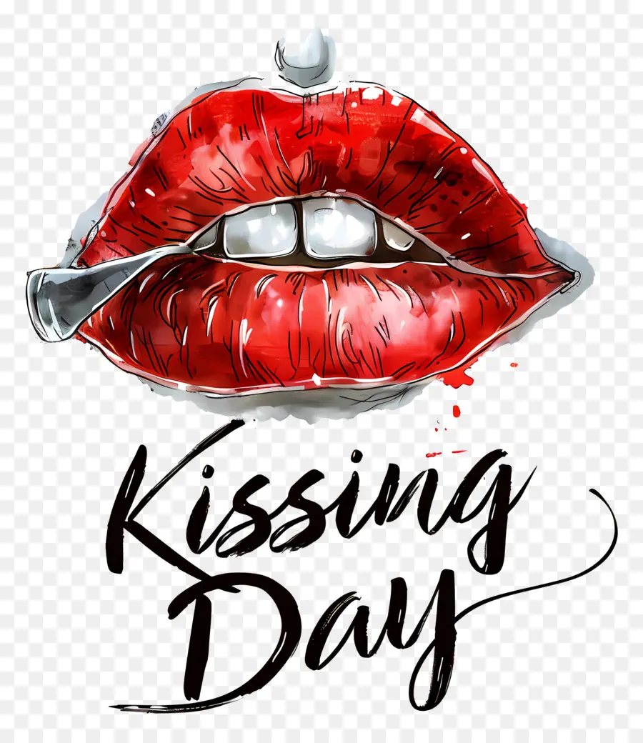 День поцелуев，ручная роспись PNG