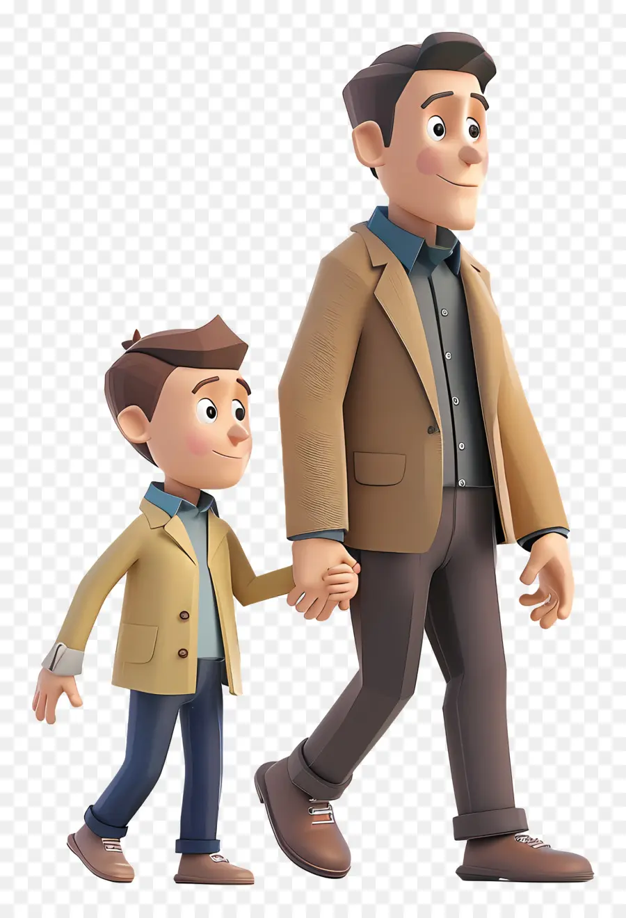 Отец и сын оживляют，персонажа из мультфильма PNG