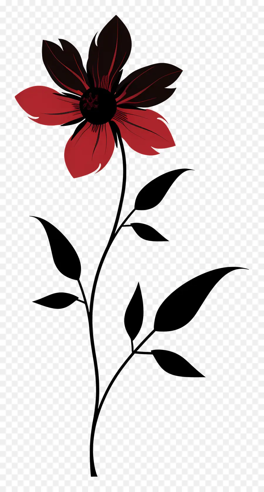 простой цветок，красный цветок PNG