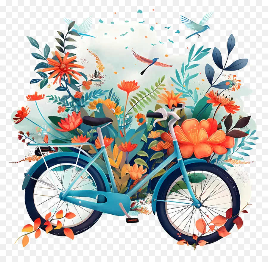 Всемирный день велосипеда，синий велосипед PNG