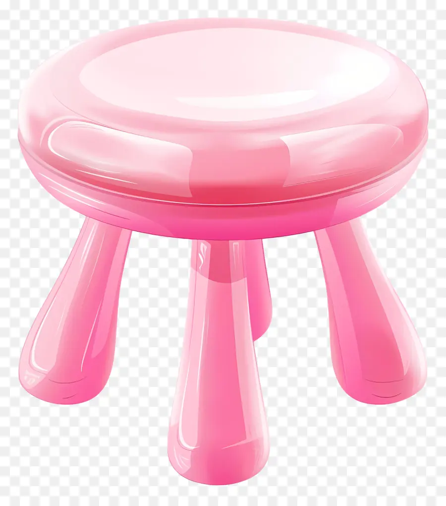Табурет，Розовый пластиковый стул PNG