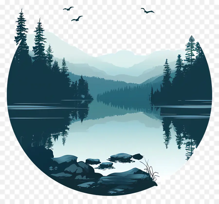 озеро，Mountain Landscape PNG