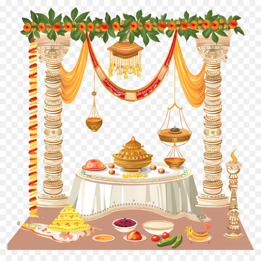 Индуистской свадьбы，банкет PNG
