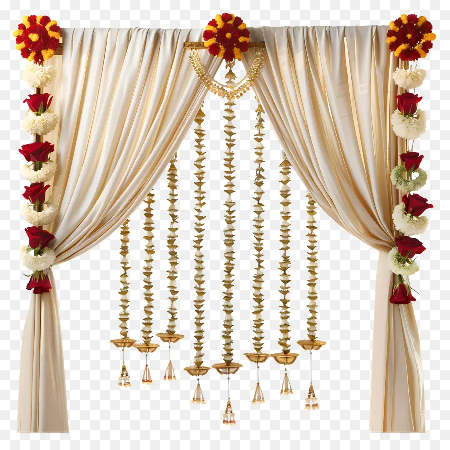 Индуистской свадьбы，цветочный занавес PNG