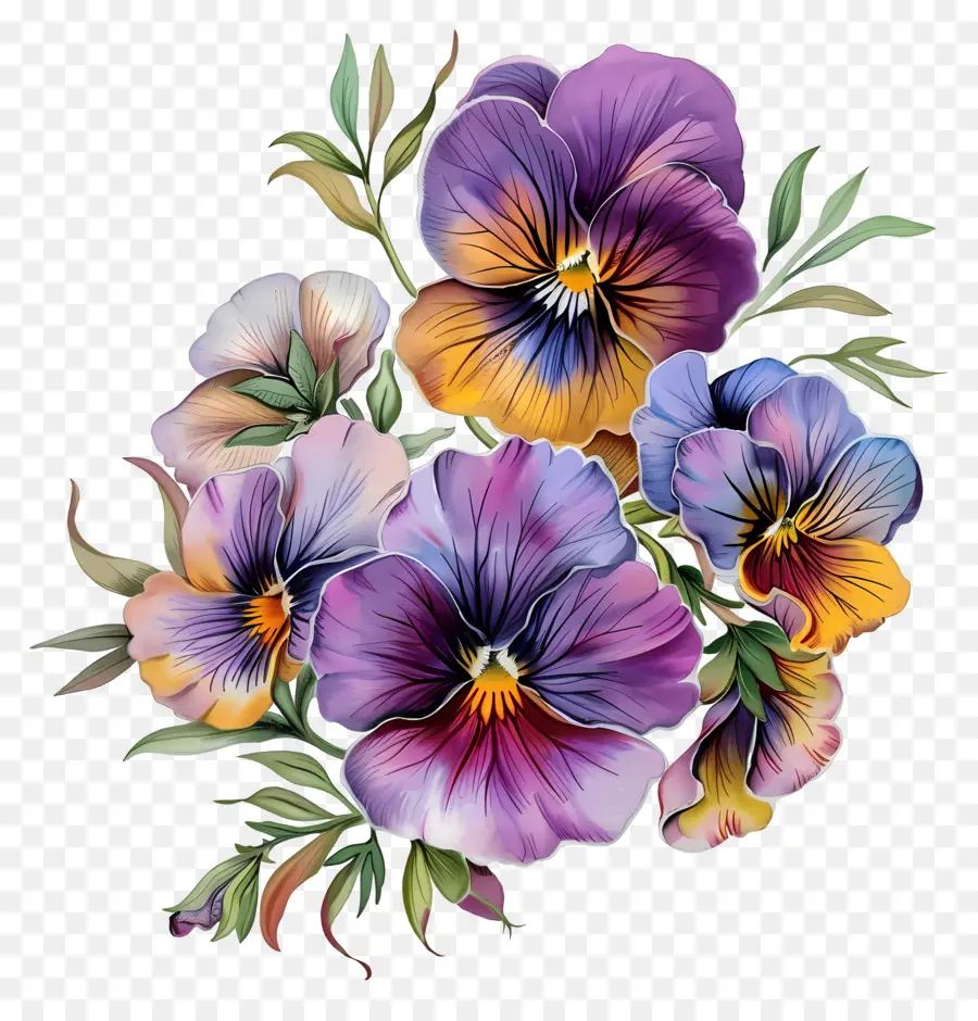 Пансийные цветы，панис PNG