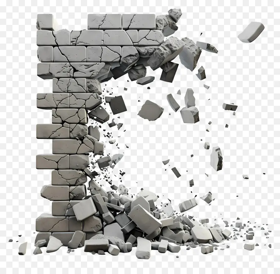 Сломанная стена，Расширяющаяся каменная стена PNG