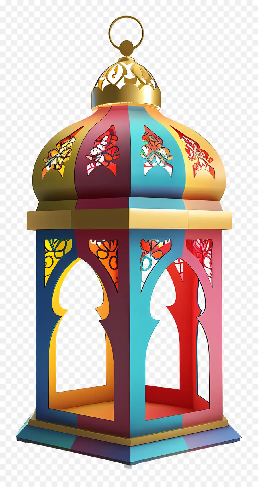 Рамадан Фонарь，красочная лампа PNG