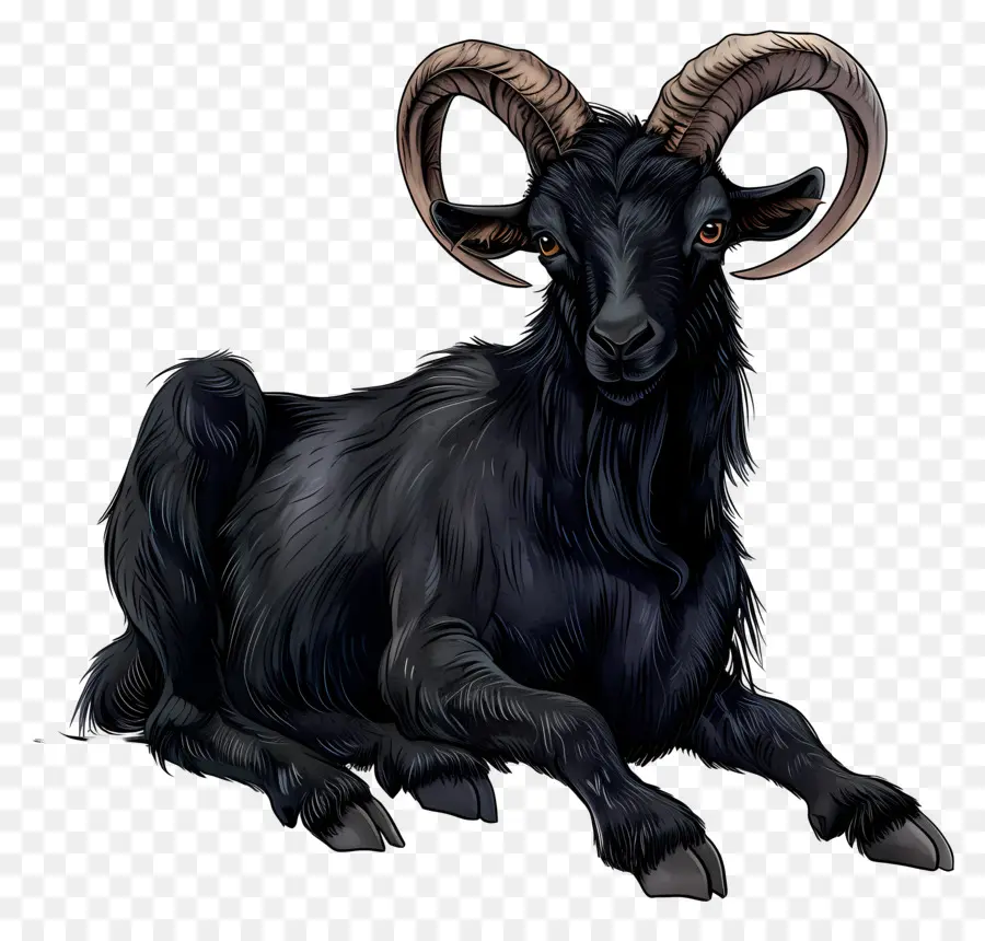 Черный коз，рожки PNG
