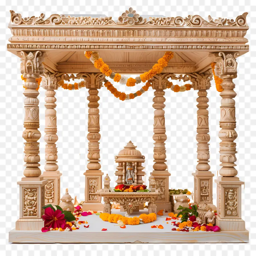 Индуистской свадьбы，деревянный храм PNG
