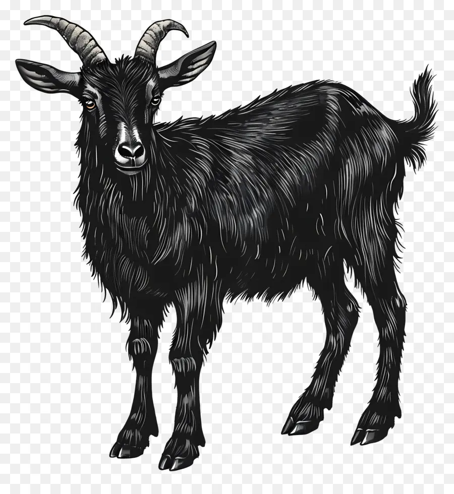 Черный коз，коза PNG
