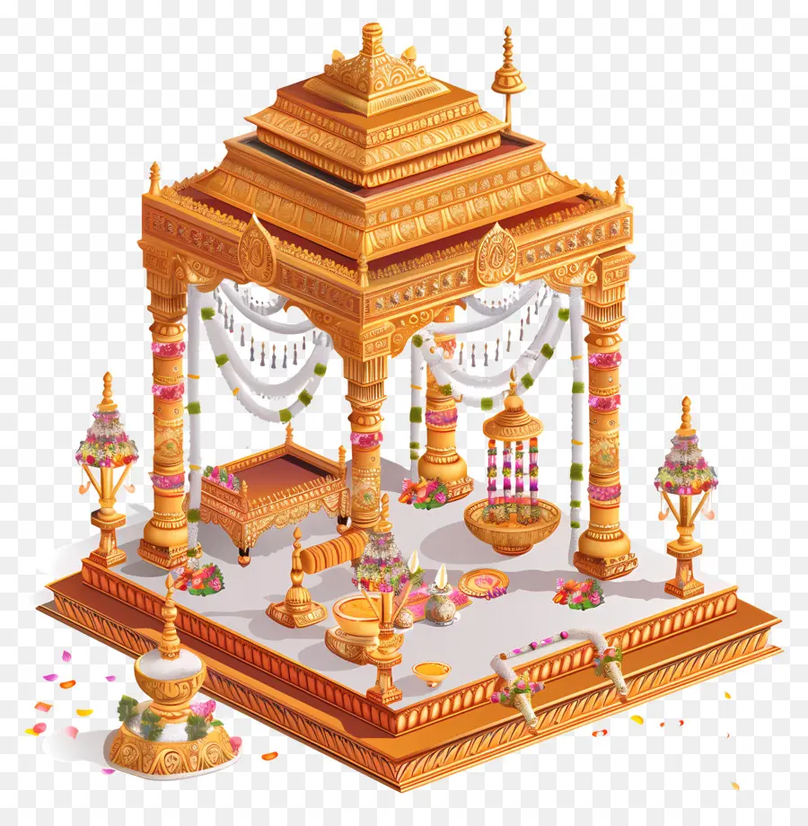 Индуистской свадьбы，Золотой Храм PNG