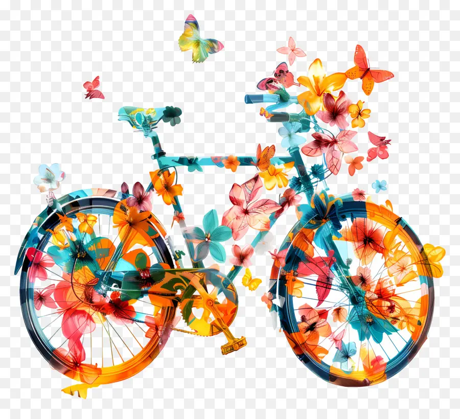 Всемирный день велосипеда，Цветочный велосипед PNG