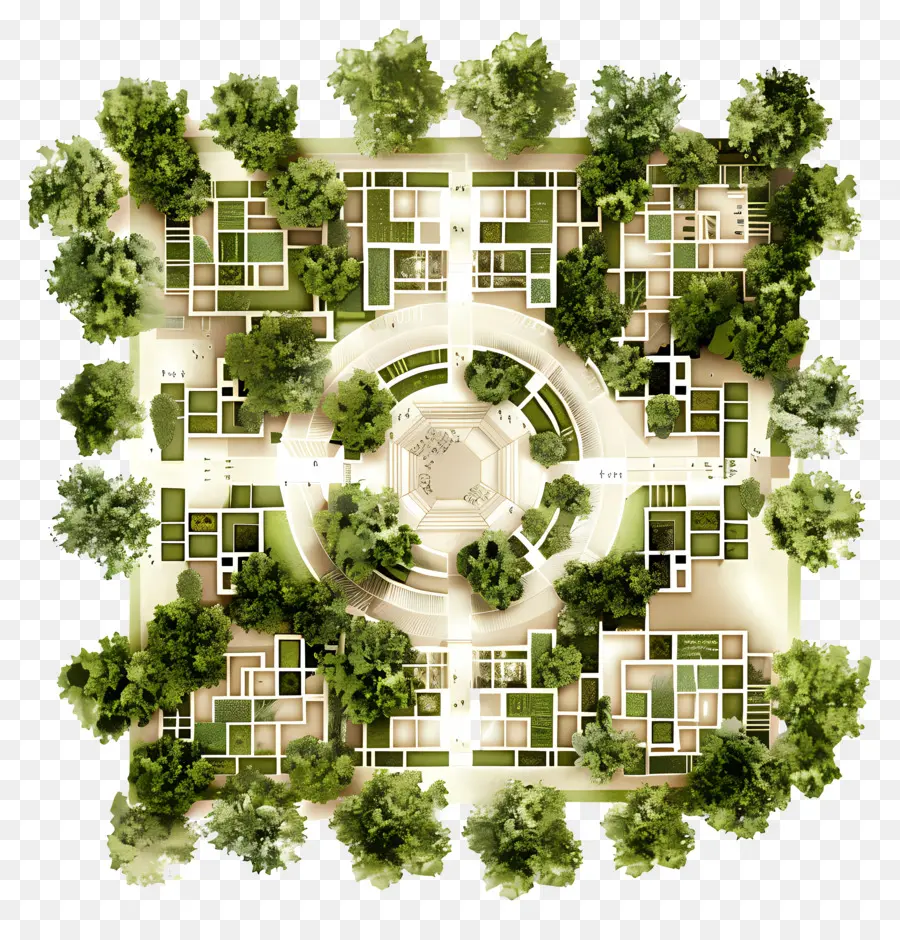 План дерева архитектуры，Дизайн сада PNG