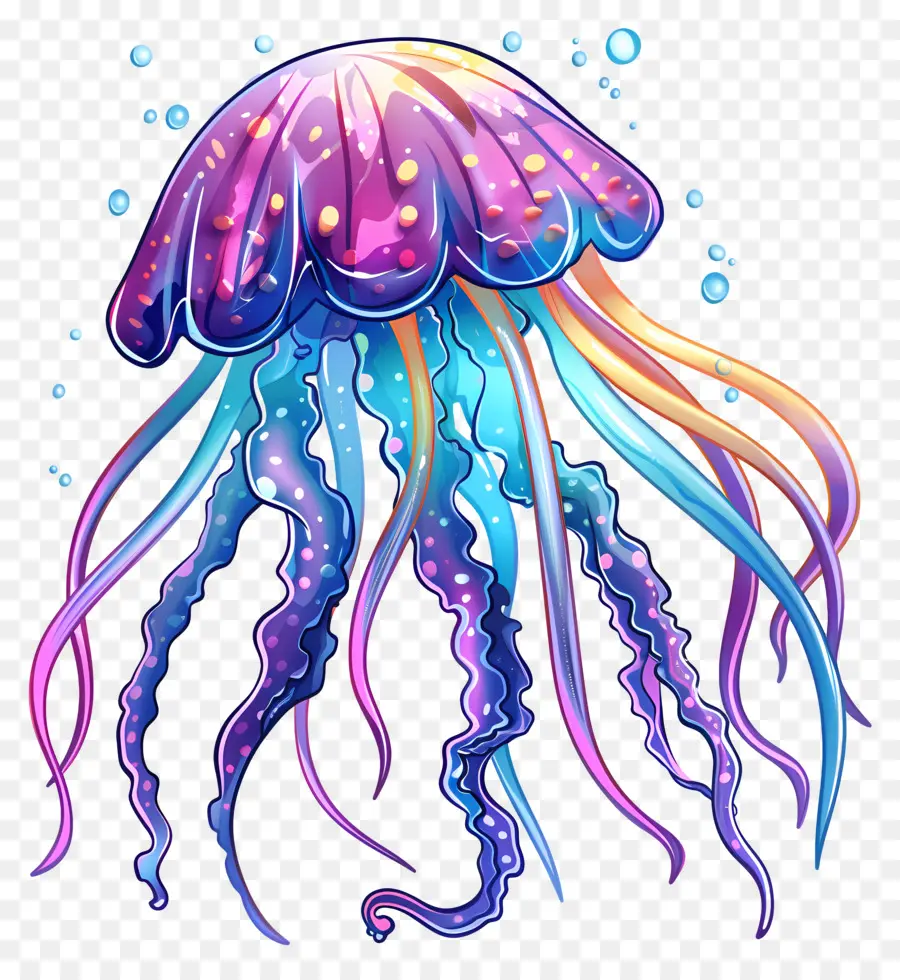 медузы，красочные PNG