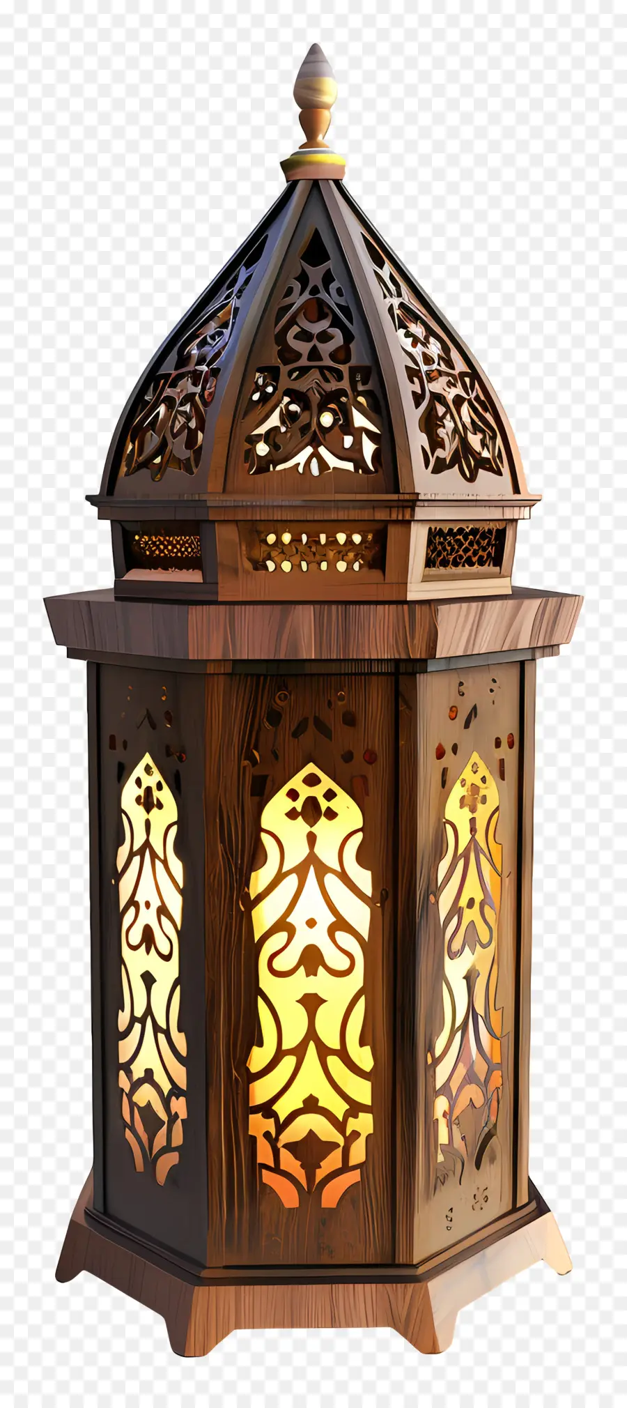 Рамадан Фонарь，деревянный фонарь PNG