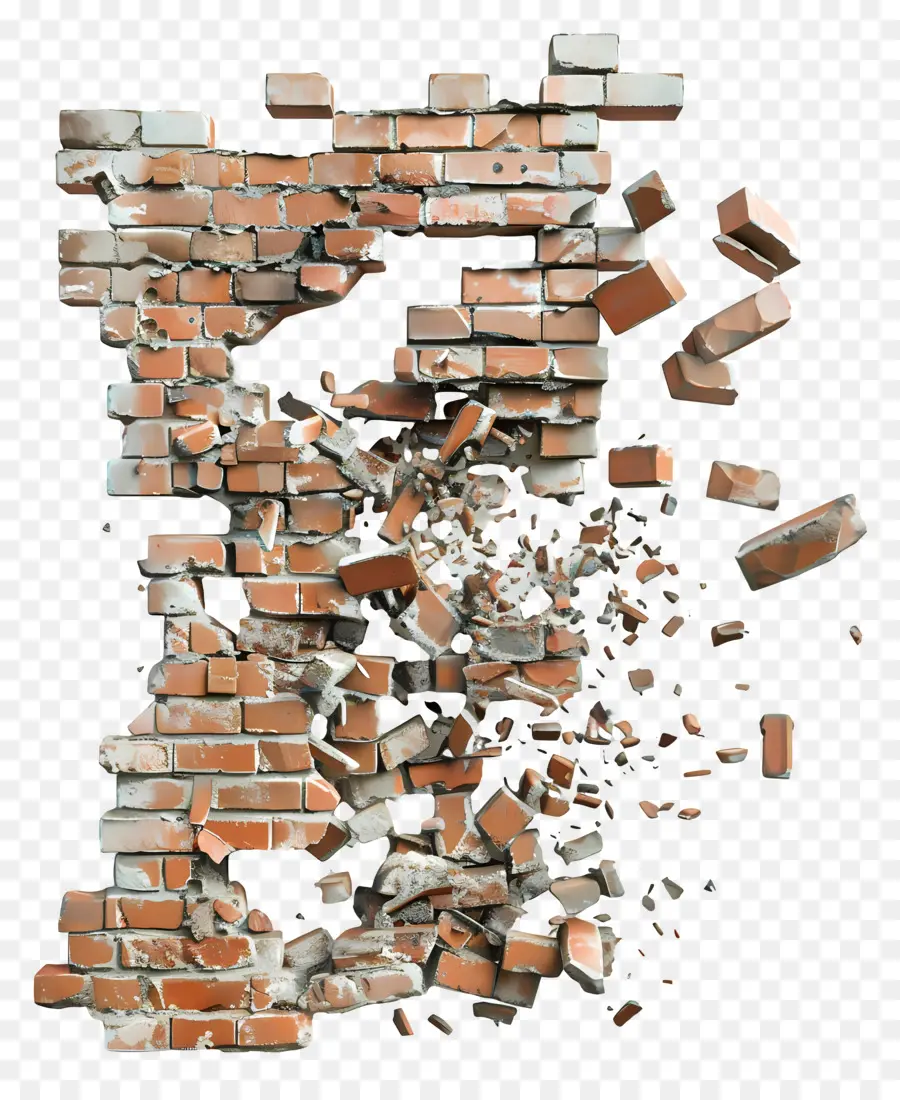 Сломанная стена，кирпичная стена PNG