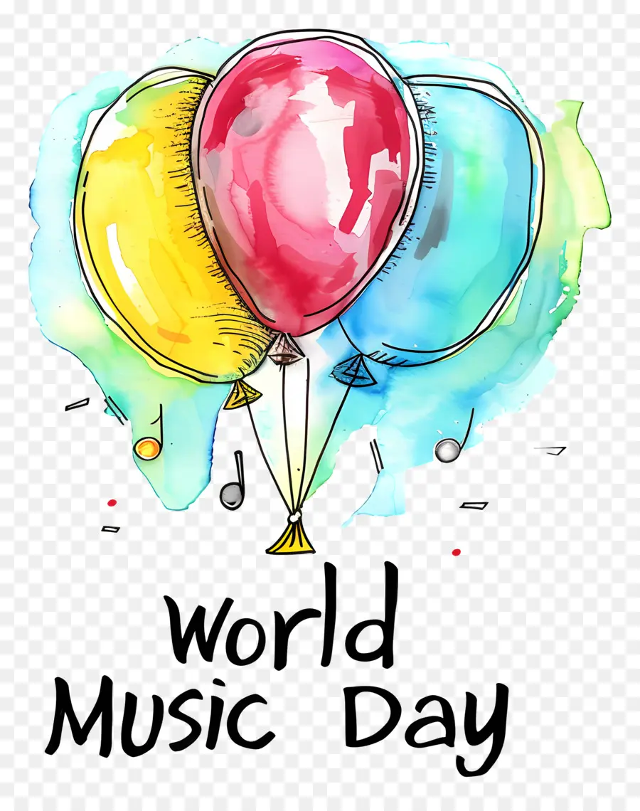 Всемирный день музыки，воздушные шары PNG