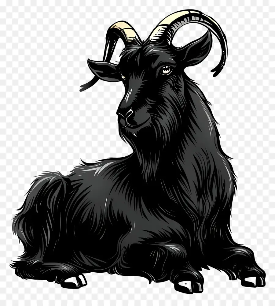 Черный коз，коза PNG