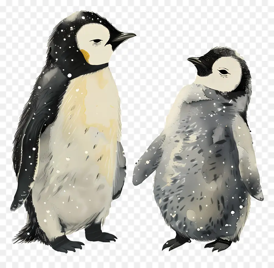 пингвины，Зима PNG