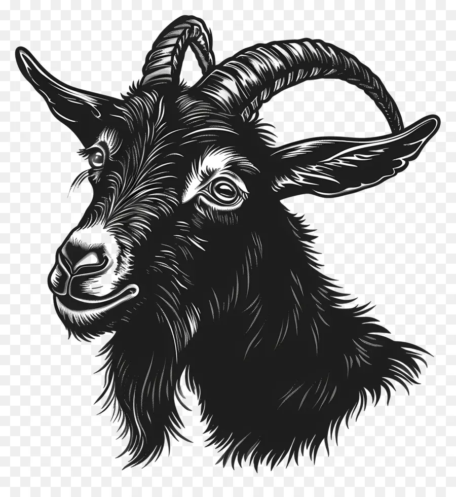 Черный коз，козлиной головой PNG