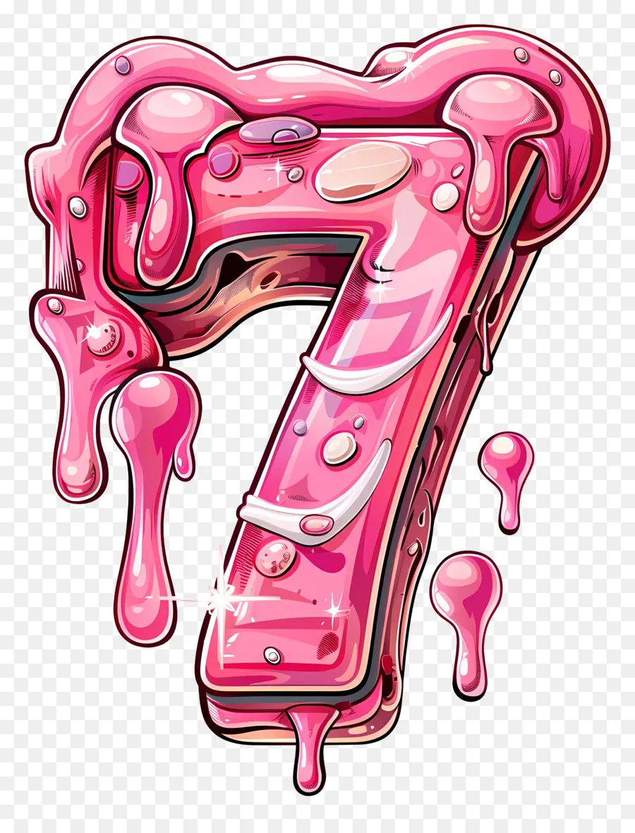 номер 7，розовый количество PNG