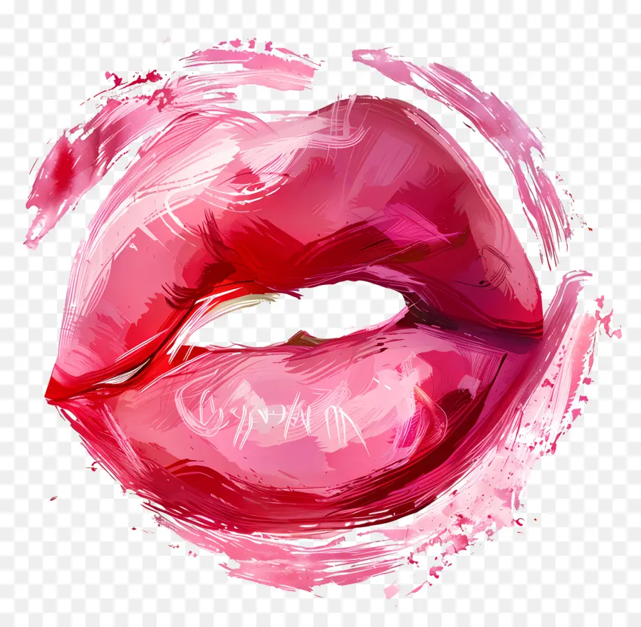 Розовый поцелуй Марк，Надувание губ PNG