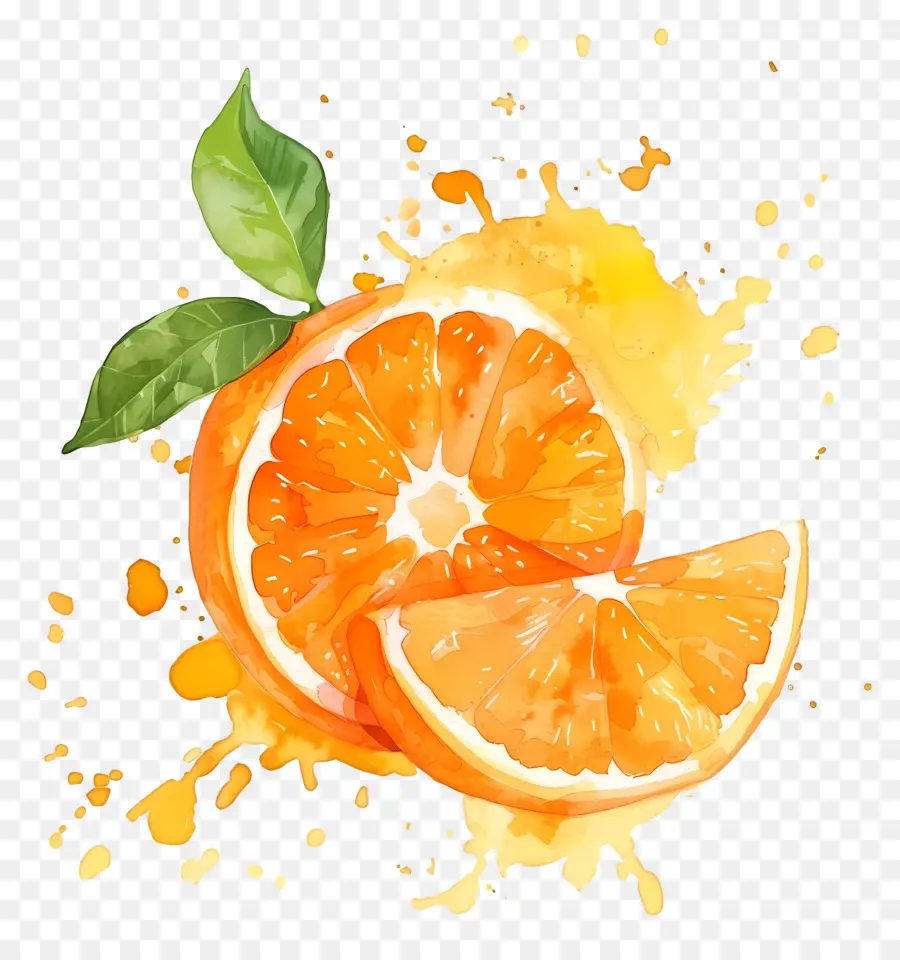 Оранжевое акварельное пятно，акварельные иллюстрации PNG