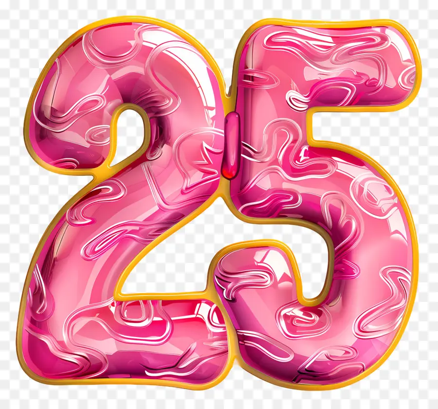 Числа 25，Pink Balloon PNG