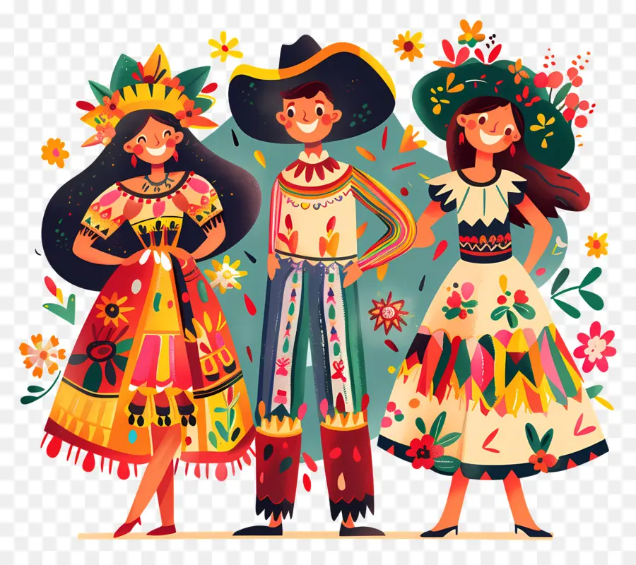 Феста Жунина，мексиканская одежда PNG