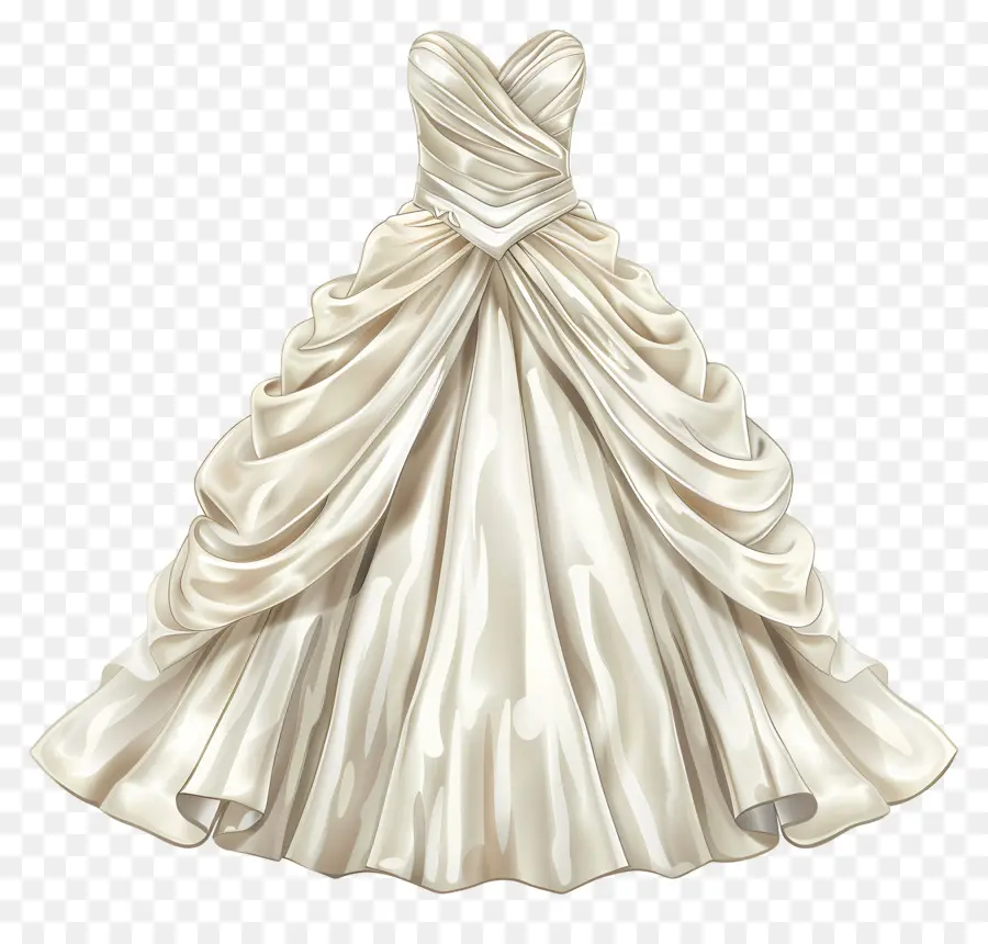 Свадебное платье без бретелек，свадебное платье PNG