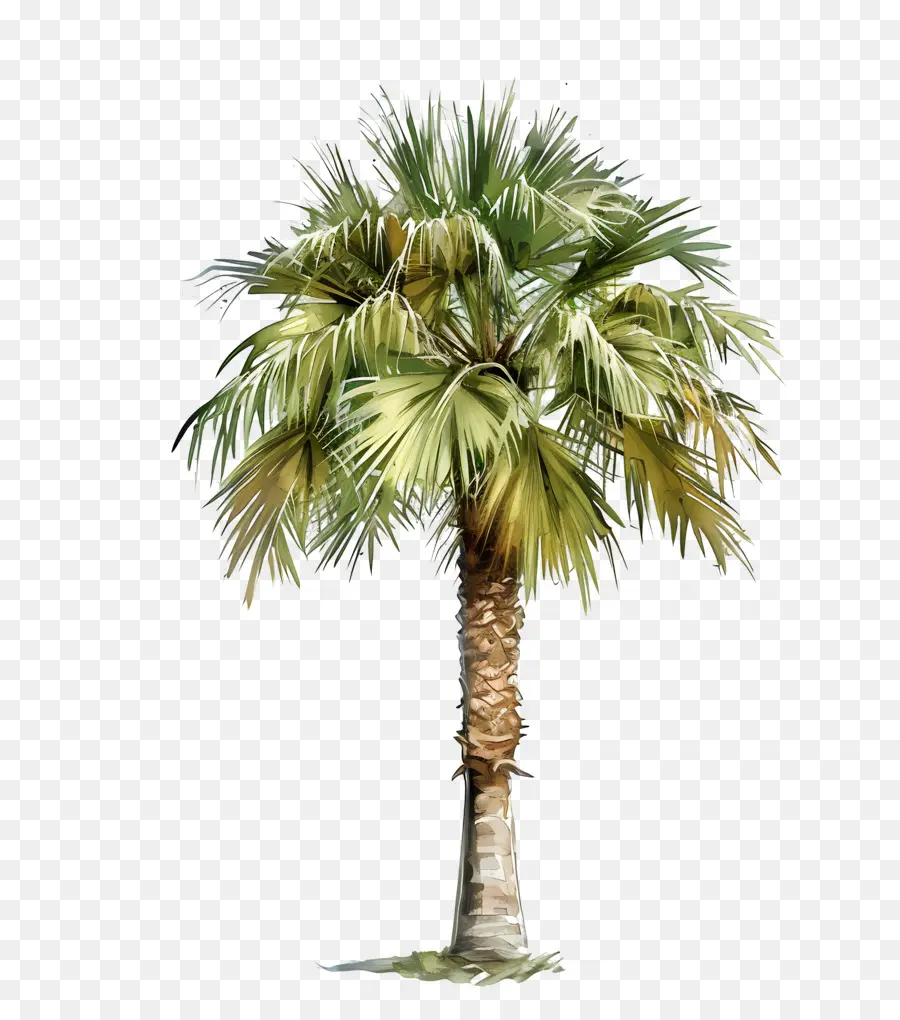 План акварельного дерева，Картина пальма PNG