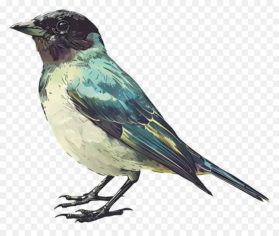 Птица，синяя и зеленая птица PNG