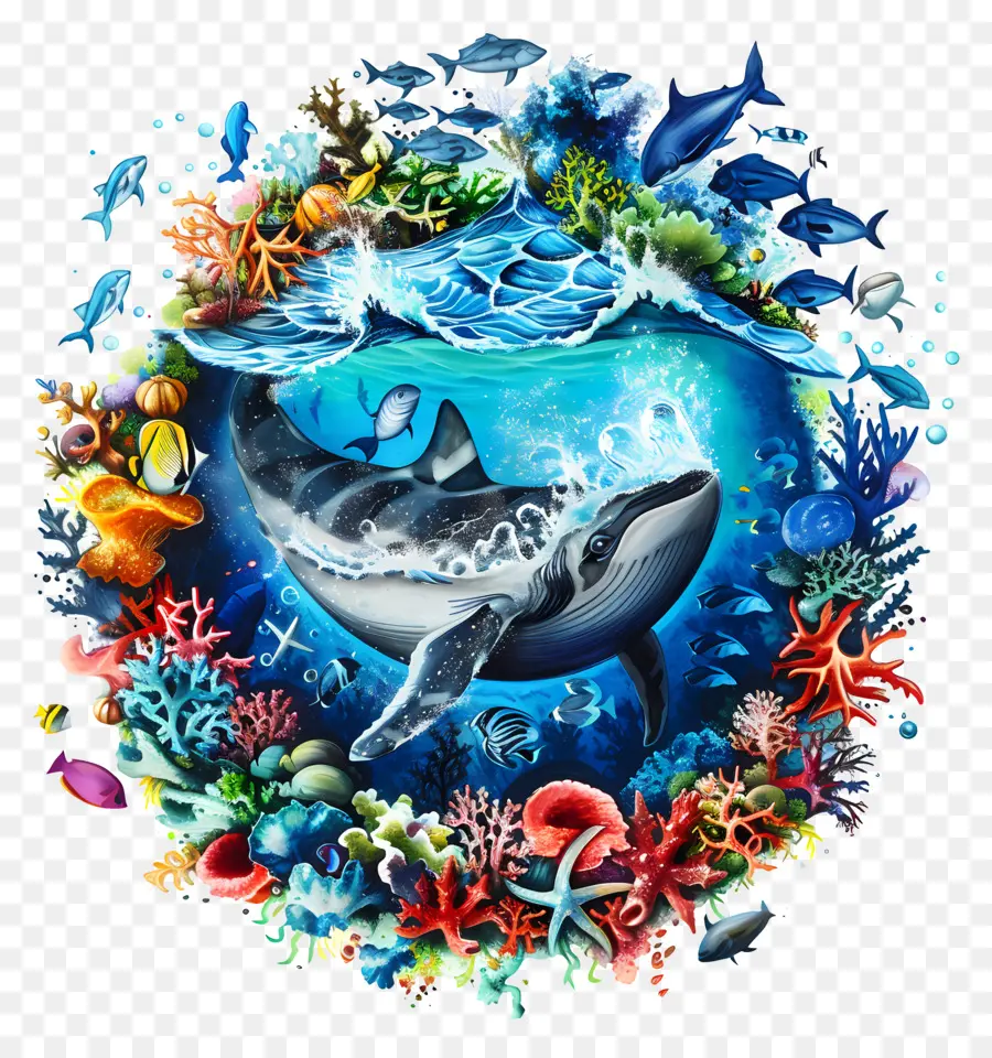 Всемирный день океанов，морское существо PNG