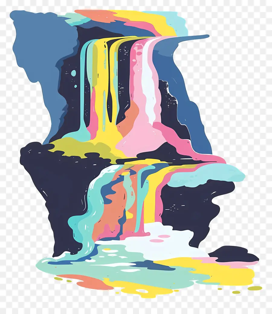 Водопад，разноцветные PNG