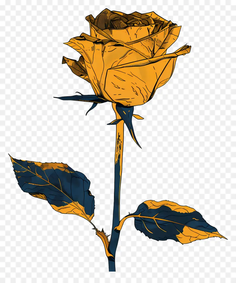 Золотая роза，Роза PNG
