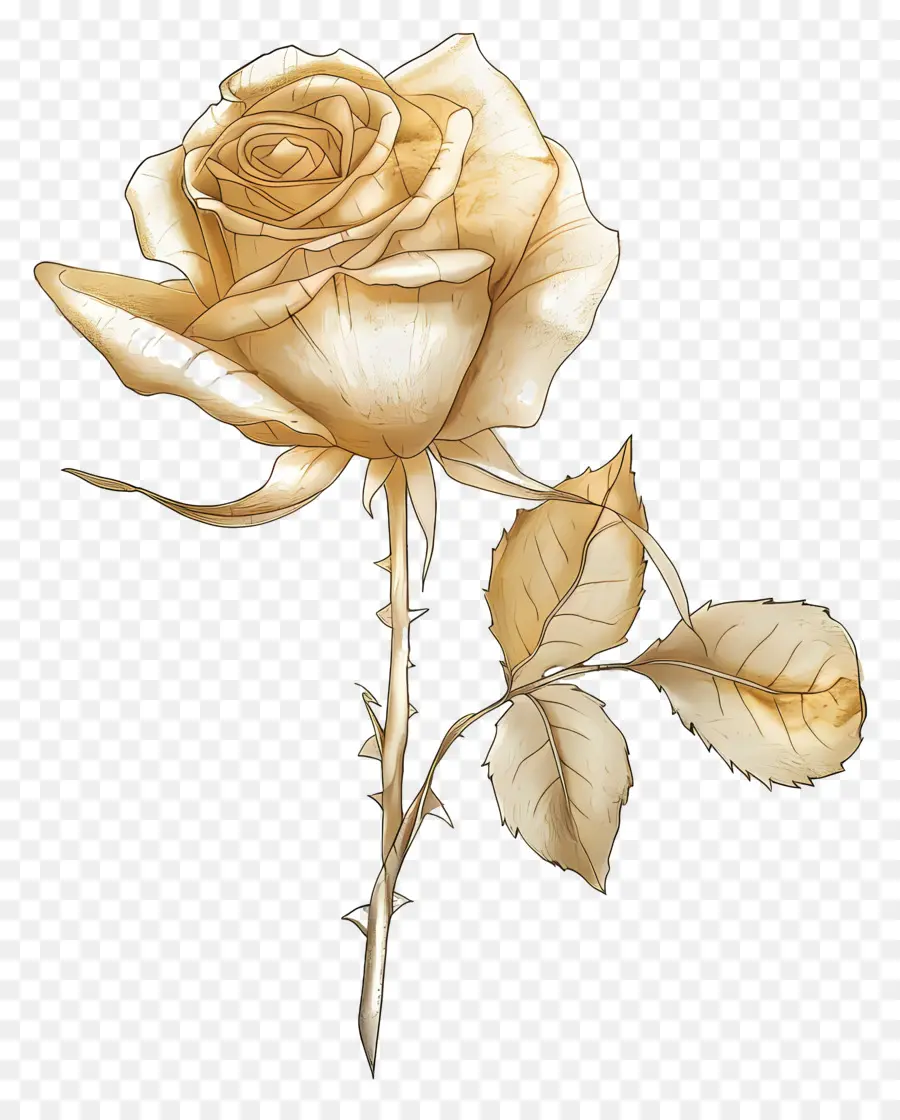 Золотая роза，Роза PNG