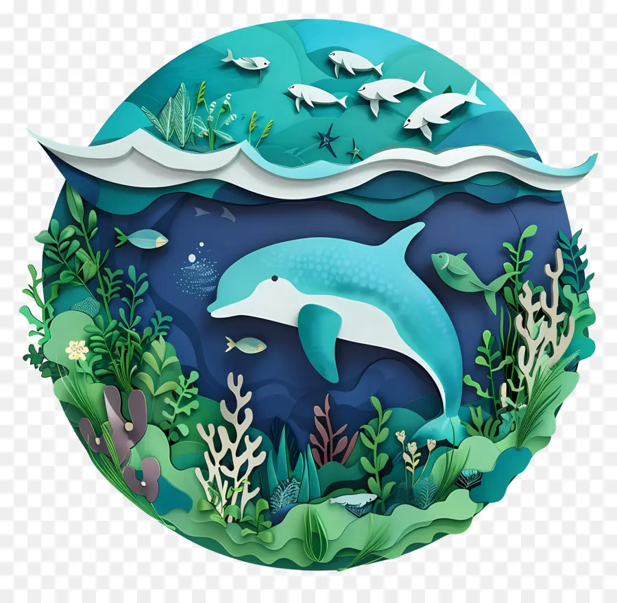 Всемирный день океанов，Дельфин PNG