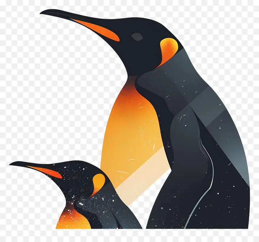 пингвины，черный и белый PNG