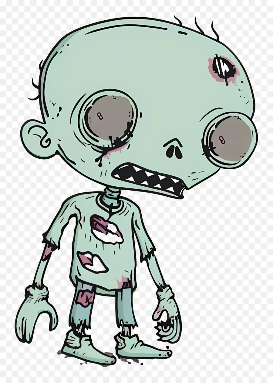 зомби，персонажа из мультфильма PNG