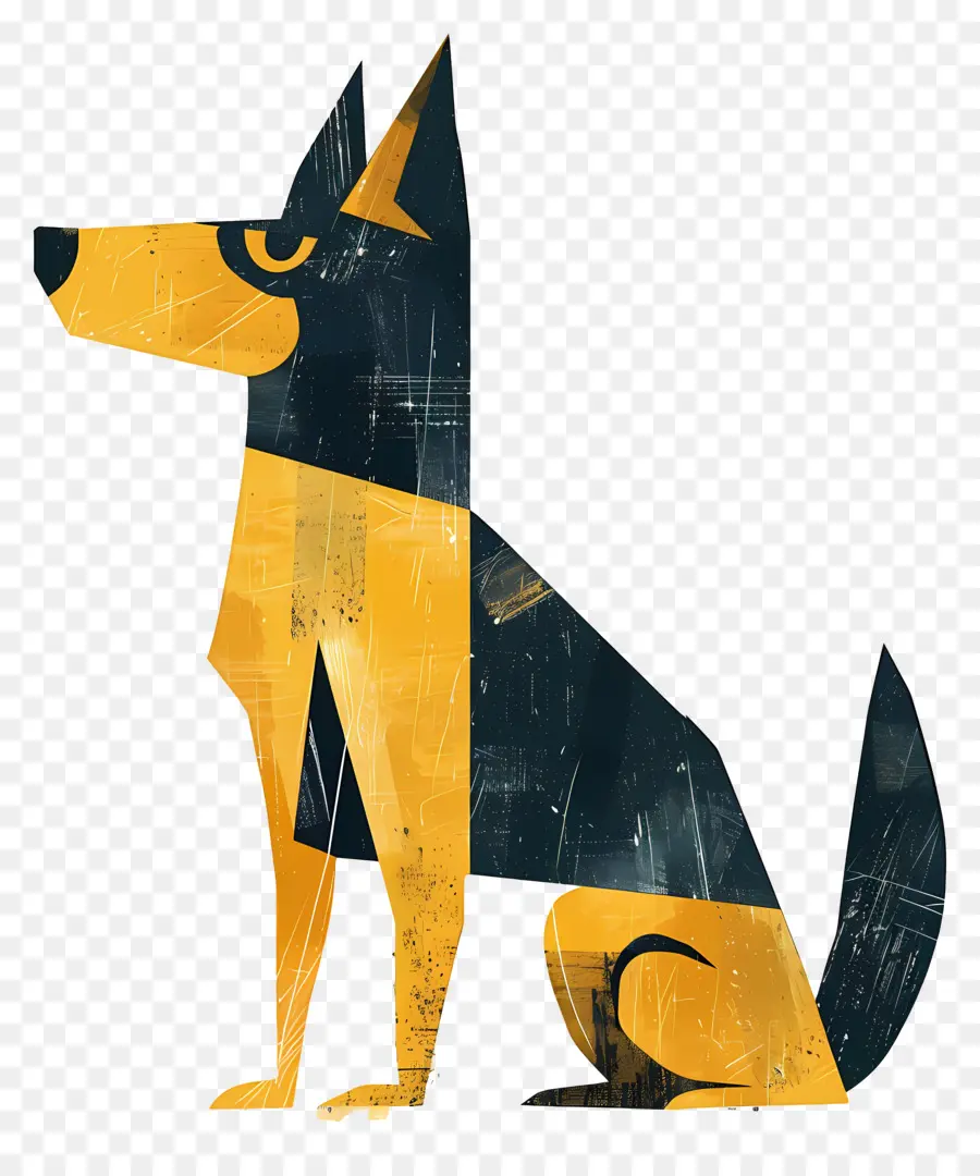 Золотая собака，черно желтая собака PNG