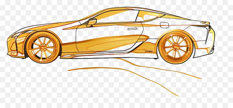 золотой автомобиль，Luxury Car PNG