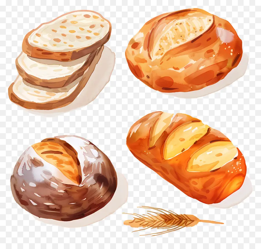 пекарня хлеб，акварельная живопись PNG